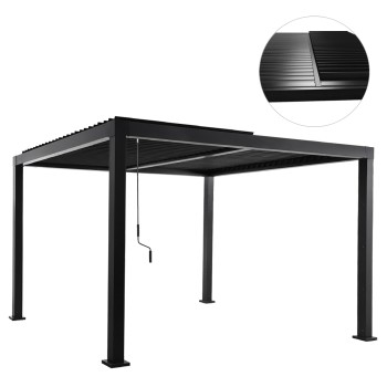 ΒΙΟΚΛΙΜΑΤΙΚΗ ΠΕΡΓΚΟΛΑ ΑΛΟΥΜΙΝΙΟΥ PREMIUM FRANIO HM6609.01 ΜΑΥΡΟ 300x300x240Υ