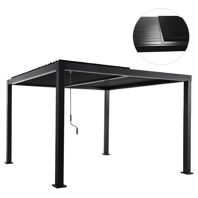 ΒΙΟΚΛΙΜΑΤΙΚΗ ΠΕΡΓΚΟΛΑ ΑΛΟΥΜΙΝΙΟΥ PREMIUM FRANIO HM6609.01 ΜΑΥΡΟ 300x300x240Υ