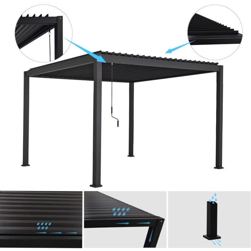 ΒΙΟΚΛΙΜΑΤΙΚΗ ΠΕΡΓΚΟΛΑ ΑΛΟΥΜΙΝΙΟΥ DOMECIL HM6611.01 ΜΕ ΜΕΤΑΛ. ΠΕΡΣΙΔΕΣ--300x300x240Υ