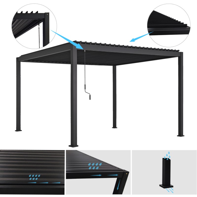 ΒΙΟΚΛΙΜΑΤΙΚΗ ΠΕΡΓΚΟΛΑ ΑΛΟΥΜΙΝΙΟΥ DOMECIL HM6612.01 ΜΕ ΜΕΤΑΛ. ΠΕΡΣΙΔΕΣ--300x400x240Υ