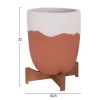 ΓΛΑΣΤΡΕΣ ΣΕΤ 2ΤΜΧ SEON HM4686.08 TERRACOTTA ΣΕ ΛΕΥΚΟ & ΤΕΡΑΚΟΤΑ--TEAK ΒΑΣΗ