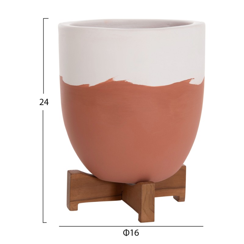 ΓΛΑΣΤΡΕΣ ΣΕΤ 2ΤΜΧ SEON HM4686.08 TERRACOTTA ΣΕ ΛΕΥΚΟ & ΤΕΡΑΚΟΤΑ--TEAK ΒΑΣΗ