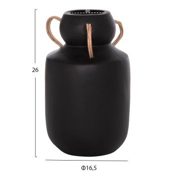 ΔΙΑΚΟΣΜΗΤΙΚΟ ΒΑΖΟ MIBO HM4688.01M ΤΕΡΑΚΟΤΑ ΜΑΥΡH--ΧΕΡΟΥΛΙΑ ΦΥΣΙΚΟ RATTAN Φ16,5x26Υεκ