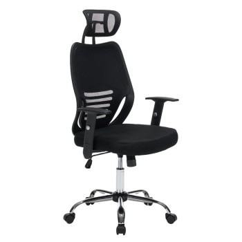 ΚΑΡΕΚΛΑ ΓΡΑΦΕΙΟΥ BRIEF HM1206.01 ΜΑΥΡΟ MESH--ΒΑΣΗ ΧΡΩΜΙΟΥ 63x64x122Υεκ.