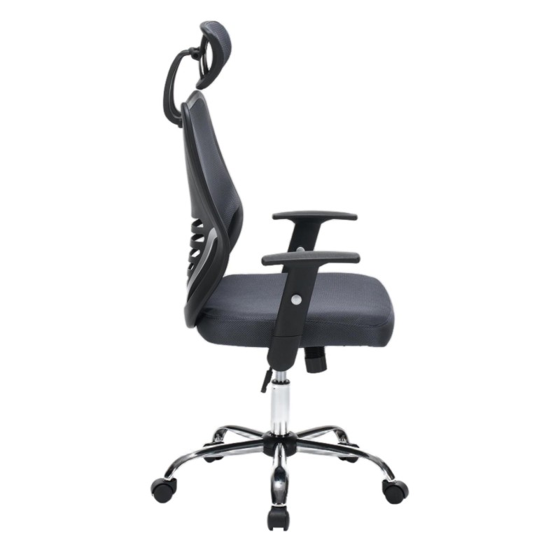 ΚΑΡΕΚΛΑ ΓΡΑΦΕΙΟΥ BRIEF HM1206.02 ΓΚΡΙ MESH--ΒΑΣΗ ΧΡΩΜΙΟΥ 63x64x122Υεκ.