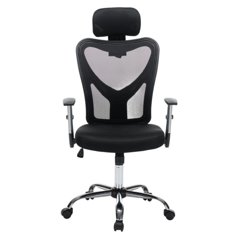 ΚΑΡΕΚΛΑ ΓΡΑΦΕΙΟΥ CUORE HM1207.01 ΜΑΥΡΟΣ ΣΚΕΛΕΤΟΣ-ΜΑΥΡΟ MESH 63x61x125Υεκ