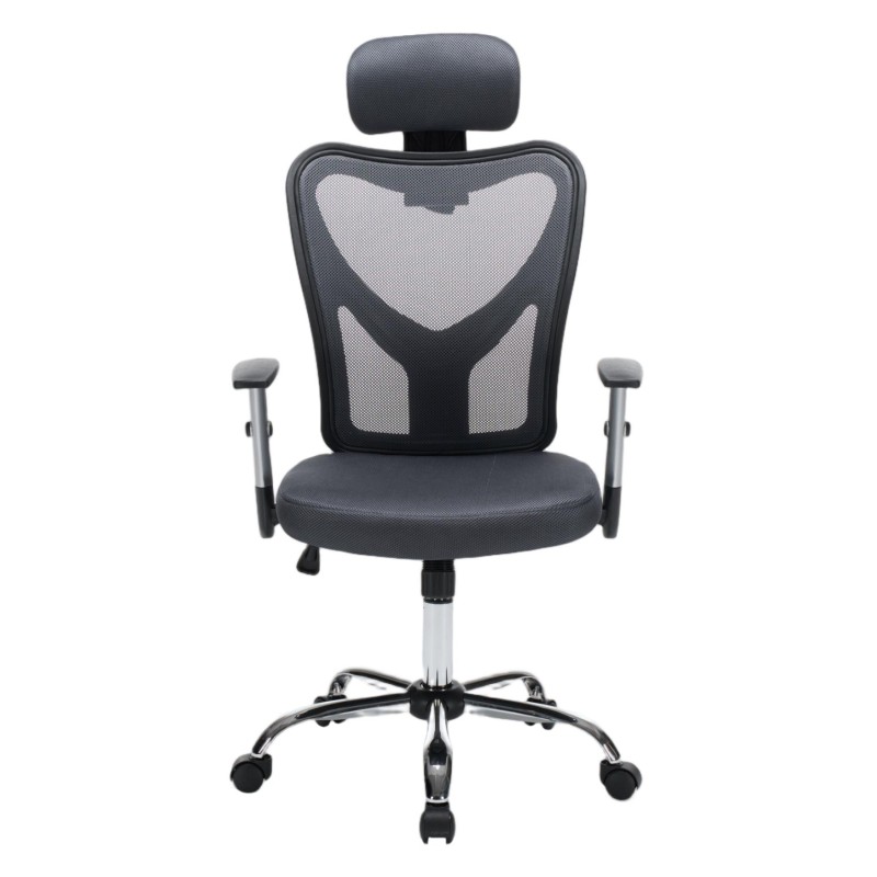 ΚΑΡΕΚΛΑ ΓΡΑΦΕΙΟΥ CUORE HM1207.02 ΜΑΥΡΟΣ ΣΚΕΛΕΤΟΣ-ΓΚΡΙ MESH 63x61x125Υεκ