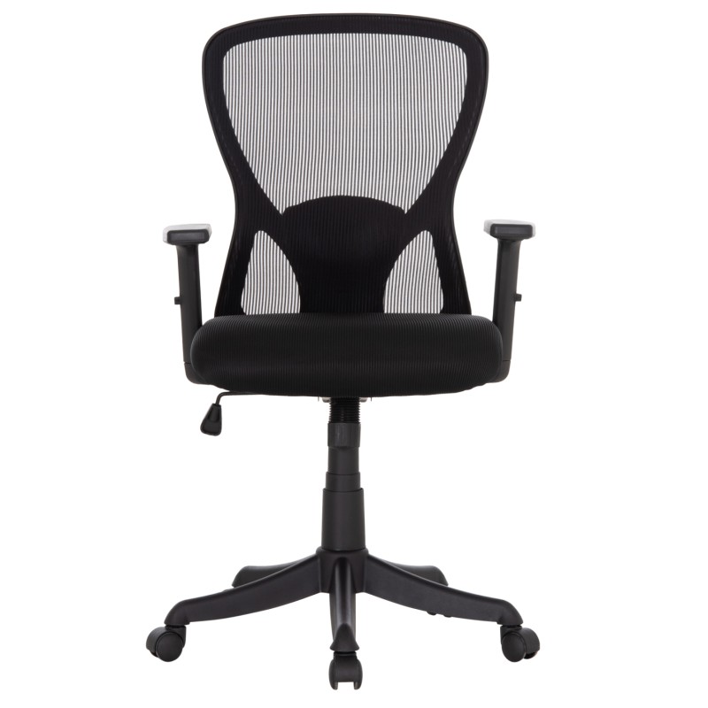 ΚΑΡΕΚΛΑ ΓΡΑΦΕΙΟΥ KRAM HM1208.01 ΜΑΥΡΟΣ ΣΚΕΛΕΤΟΣ--ΜΑΥΡΟ MESH 64x64x100-108Υεκ.