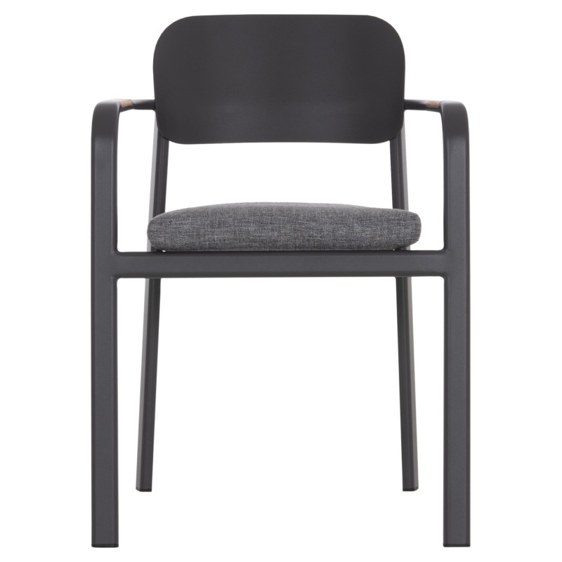 ΠΟΛΥΘΡΟΝΑ ΤΡΑΠΕΖΑΡΙΑΣ ELARA HM6414.01 ΓΚΡΙ ΑΛΟΥΜΙΝΙΟ-OLEFIN--ΞΥΛΟ TEAK 56x62x78Υεκ.