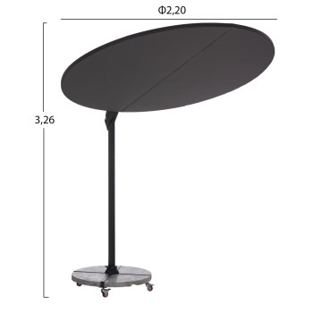 ΟΜΠΡΕΛΑ ΜΕ ΒΑΣΗ ΣΕΙΡΑ CANNOPY HM21285.01 ΑΛΟΥΜΙΝΙΟ & ΓΡΑΝΙΤΗΣ-ΜΟΛΥΒΙ ΧΡΩΜΑ Φ2,2μ