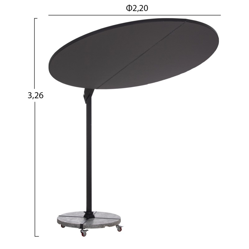 ΟΜΠΡΕΛΑ ΜΕ ΒΑΣΗ ΣΕΙΡΑ CANNOPY HM21285.01 ΑΛΟΥΜΙΝΙΟ & ΓΡΑΝΙΤΗΣ-ΜΟΛΥΒΙ ΧΡΩΜΑ Φ2,2μ