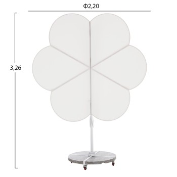 ΟΜΠΡΕΛΑ ΜΕ ΒΑΣΗ ΣΕΙΡΑ CANNOPY (flower) HM21286.02 ΑΛΟΥΜΙΝΙΟ-ΓΡΑΝΙΤΗΣ-ΛΕΥΚΟ 2,38x2,2μ