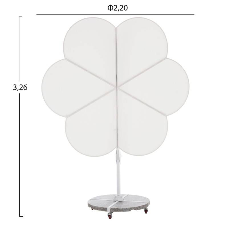 ΟΜΠΡΕΛΑ ΜΕ ΒΑΣΗ ΣΕΙΡΑ CANNOPY (flower) HM21286.02 ΑΛΟΥΜΙΝΙΟ-ΓΡΑΝΙΤΗΣ-ΛΕΥΚΟ 2,38x2,2μ