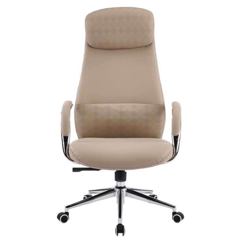 ΚΑΡΕΚΛΑ ΓΡΑΦΕΙΟΥ SONTY HM18354.02 ΜΠΕΖ PU ΔΕΡΜΑ--ΒΑΣΗ ΧΡΩΜΙΟΥ 64x68x125Υεκ