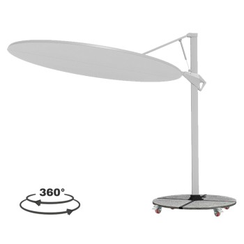 ΟΜΠΡΕΛΑ ΜΕ ΒΑΣΗ ΣΕΙΡΑ CANNOPY HM21285.02 ΑΛΟΥΜΙΝΙΟ & ΓΡΑΝΙΤΗΣ-ΛΕΥΚΟ ΧΡΩΜΑ Φ2,2μ