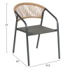 ΠΟΛΥΘΡΟΝΑ HOMAN HM6430.01 ΓΚΡΙ ΜΕΤΑΛΛΟ & TEXTILENE--ΜΠΕΖ P.E.RATTAN 53,5x62x75Υεκ