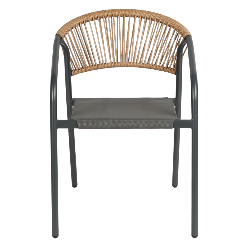 ΠΟΛΥΘΡΟΝΑ HOMAN HM6430.01 ΓΚΡΙ ΜΕΤΑΛΛΟ & TEXTILENE--ΜΠΕΖ P.E.RATTAN 53,5x62x75Υεκ