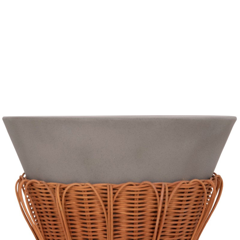 ΤΡΑΠΕΖΙ ΒΟΗΘΗΤΙΚΟ PERRAL HM18164.03S FIBER CEMENT ΓΚΡΙ-ΦΥΣΙΚΟ RATTAN--Φ42x36Υεκ