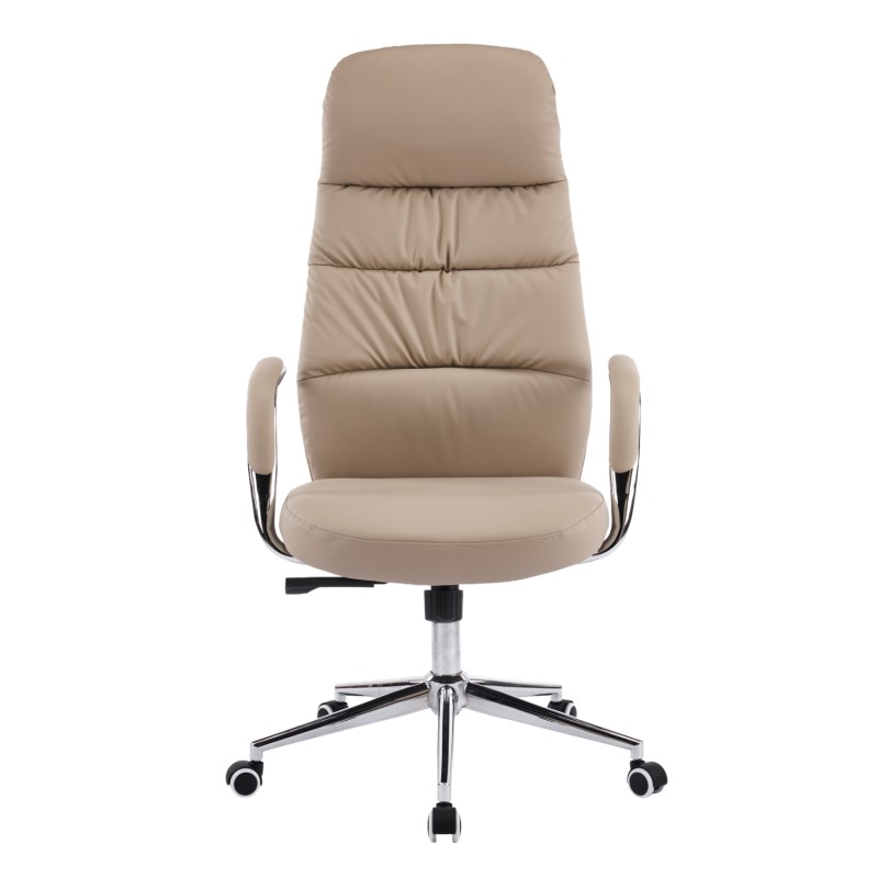 ΚΑΡΕΚΛΑ ΓΡΑΦΕΙΟΥ TEETER HM18355.02 ΜΠΕΖ PU ΔΕΡΜΑ--ΒΑΣΗ ΧΡΩΜΙΟΥ 67x66x121Υεκ