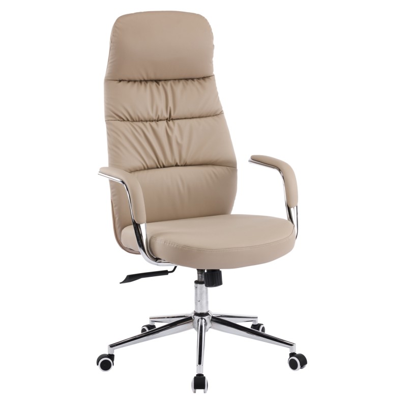 ΚΑΡΕΚΛΑ ΓΡΑΦΕΙΟΥ TEETER HM18355.02 ΜΠΕΖ PU ΔΕΡΜΑ--ΒΑΣΗ ΧΡΩΜΙΟΥ 67x66x121Υεκ