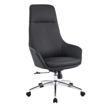 ΚΑΡΕΚΛΑ ΓΡΑΦΕΙΟΥ BEKKER HM18359.01 ΜΑΥΡΟ PU ΔΕΡΜΑ--ΒΑΣΗ ΧΡΩΜΙΟΥ 67x67x126Υεκ