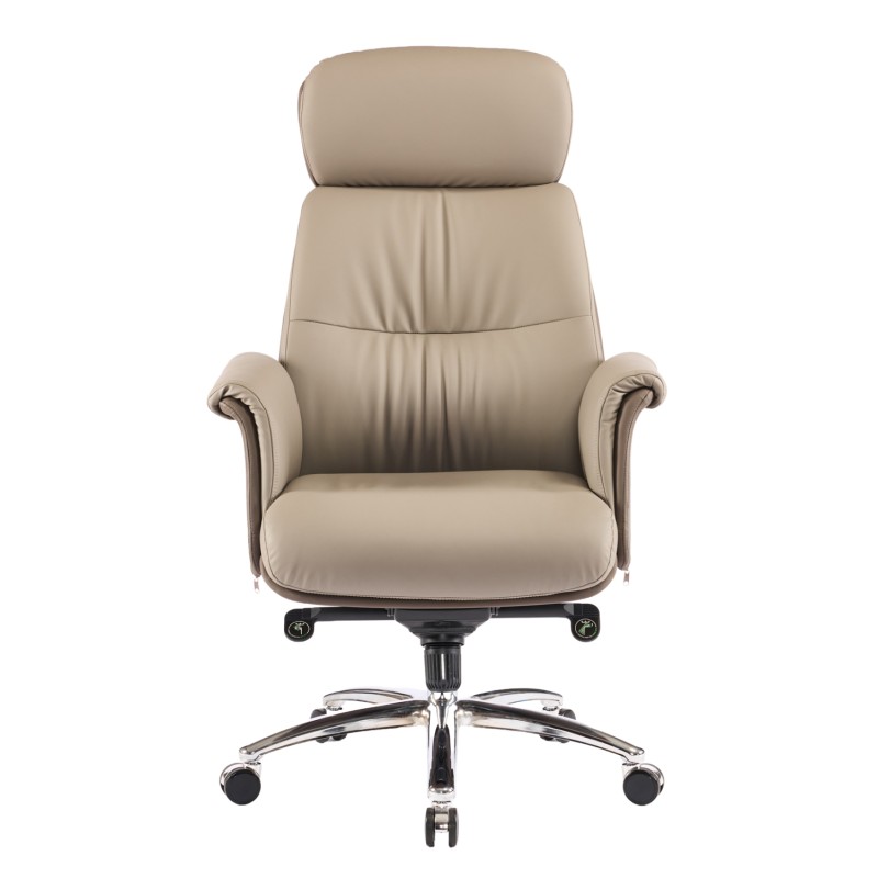 ΚΑΡΕΚΛΑ ΓΡΑΦΕΙΟΥ TOMLIN HM18358.02 ΜΠΕΖ-ΚΑΦΕ PU ΔΕΡΜΑ--ΒΑΣΗ ΧΡΩΜΙΟΥ 72x74x128Υεκ