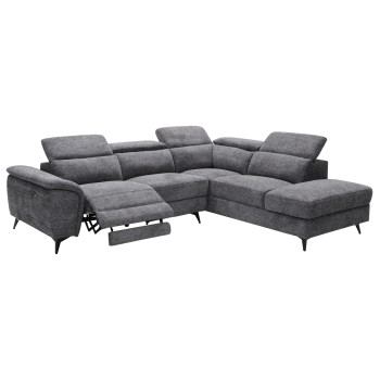 ΚΑΝΑΠΕΣ ΔΕΞΙΑ ΓΩΝΙΑ-ΑΝΑΚΛΙΣΗ & ΑΠΟΘ.ΧΩΡΟΣ-RESTRO HM3339.01R ΓΚΡΙ ΥΦΑΣΜΑ 290x220x80Υεκ