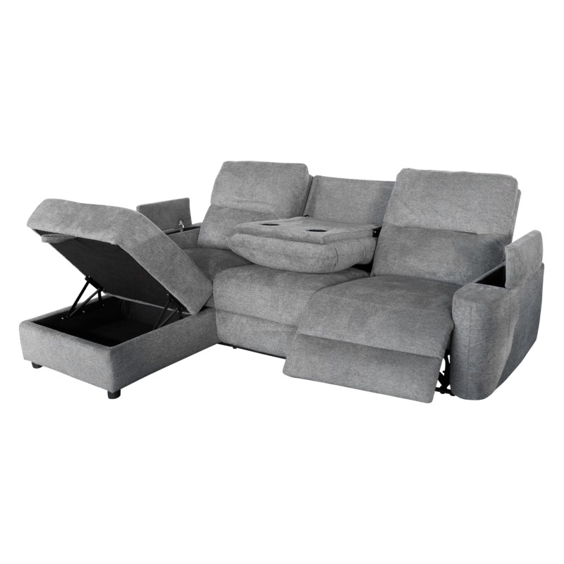 ΚΑΝΑΠΕΣ ΑΡΙΣΤΕΡΗ ΓΩΝΙΑ SYNTHIA HM3308.03L ΑΝΑΚΛΙΣΗ & ΑΠΟΘ.ΧΩΡΟΣ--ΓΚΡΙ 246x159x97Υεκ