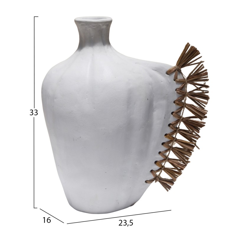 ΕΠΙΤΡΑΠΕΖΙΟ ΔΙΑΚΟΣΜΗΤΙΚΟ JEBB HM4689.02 ΛΕΥΚΗ ΤΕΡΑΚΟΤΑ & GRASS--23.5x16x33Υεκ.