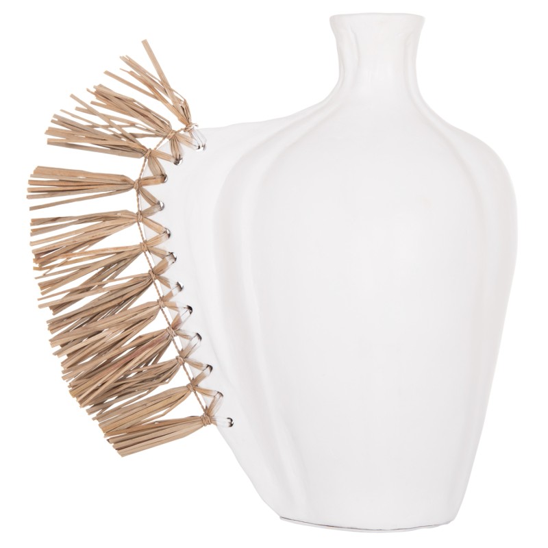 ΕΠΙΤΡΑΠΕΖΙΟ ΔΙΑΚΟΣΜΗΤΙΚΟ JEBB HM4689.02 ΛΕΥΚΗ ΤΕΡΑΚΟΤΑ & GRASS--32x15x33Υεκ.