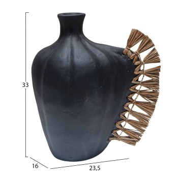 ΕΠΙΤΡΑΠΕΖΙΟ ΔΙΑΚΟΣΜΗΤΙΚΟ JEBB HM4689.01 ΜΑΥΡΗ ΤΕΡΑΚΟΤΑ & GRASS--23.5x16x33Υεκ.