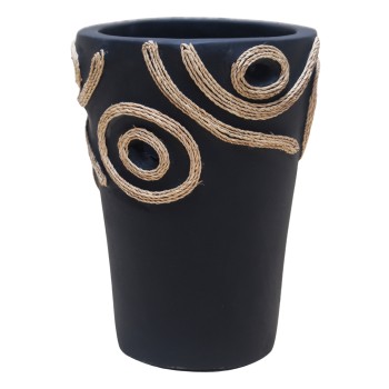 ΕΠΙΤΡΑΠΕΖΙΟ ΔΙΑΚΟΣΜΗΤΙΚΟ ΒΑΖΟ DEAN HM4677.01L ΤΕΡΑΚΟΤΑ ΣΕ ΜΑΥΡΟ--Φ24x35Υεκ.