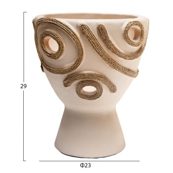 ΕΠΙΤΡΑΠΕΖΙΟ ΔΙΑΚΟΣΜΗΤΙΚΟ ΒΑΖΟ DEAN HM4678.02 ΤΕΡΑΚΟΤΑ ΣΕ ΚΡΕΜ--Φ23x29Υεκ.