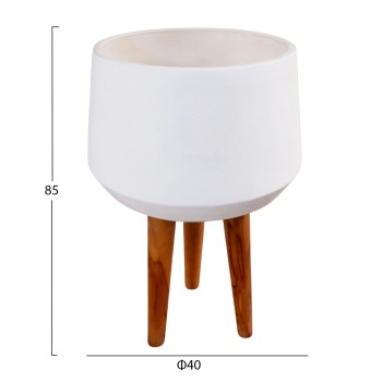 ΓΛΑΣΤΡΑ ΕΣΩΤ.ΧΩΡΟΥ QUAN HM4680.02L FIBER CEMENT ΛΕΥΚΟ--ΒΑΣΗ TEAK Φ38x62Υεκ