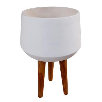 ΓΛΑΣΤΡΑ ΕΣΩΤ.ΧΩΡΟΥ QUAN HM4680.02L FIBER CEMENT ΛΕΥΚΟ--ΒΑΣΗ TEAK Φ38x62Υεκ