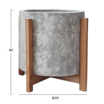 ΓΛΑΣΤΡΑ ΕΣΩΤ.ΧΩΡΟΥ HOFF HM4682.03M FIBER CEMENT ΓΚΡΙ-TEAK ΒΑΣΗ Φ39x40Υεκ