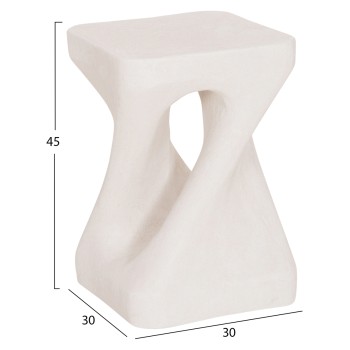 ΣΚΑΜΠΟ ΤΕΤΡΑΓΩΝΟ SANTORINI HM18337 ΠΟΛΥΡΗΤΙΝΗ--ΥΠΟΛΕΥΚΟ ΧΡΩΜΑ 30x30x45Yεκ