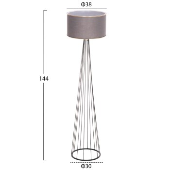 ΦΩΤΙΣΤΙΚΟ ΔΑΠΕΔΟΥ HUE HM7581.11 ΜΕΤΑΛΛΙΚΟ ΓΚΡΙ Φ38x144Υεκ.