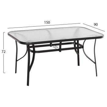 ΣΕΤ ΤΡΑΠΕΖΑΡΙΑΣ 5ΤΜΧ BRUNO HM10729.03 ΚΑΡΕΚΛΕΣ ΜΕΤΑΛΛΙΚΕΣ & ΤΡΑΠΕΖΙ 150x90εκ ΜΑΥΡΟ