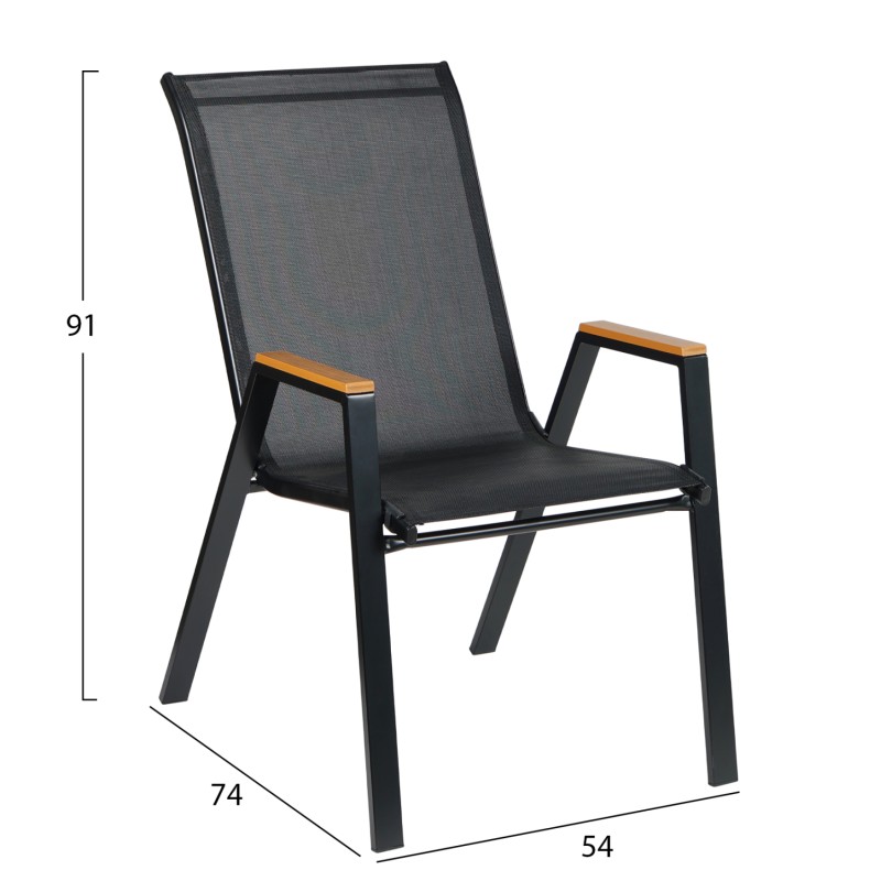 ΣΕΤ ΤΡΑΠΕΖΑΡΙΑΣ 5ΤΜΧ BRUNO HM10729.03 ΚΑΡΕΚΛΕΣ ΜΕΤΑΛΛΙΚΕΣ & ΤΡΑΠΕΖΙ 150x90εκ ΜΑΥΡΟ