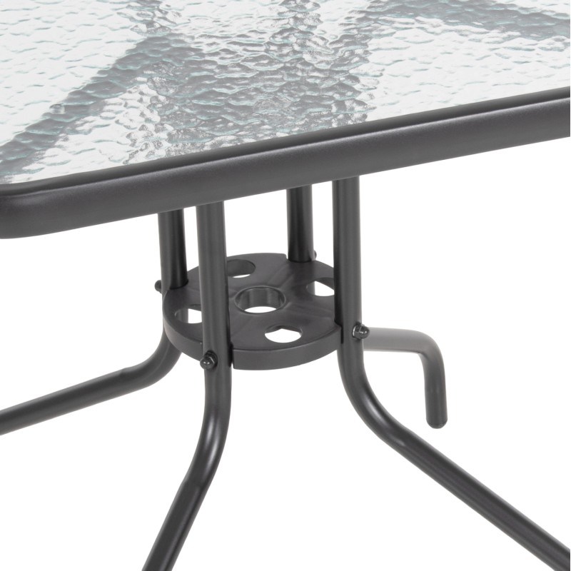 ΣΕΤ ΤΡΑΠΕΖΑΡΙΑΣ 3ΤΜΧ FIGO HM10730.01-- 2 ΚΑΡΕΚΛΕΣ & ΤΕΤΡΑΓΩΝΟ ΤΡΑΠΕΖΙ 60x60εκ ΓΚΡΙ