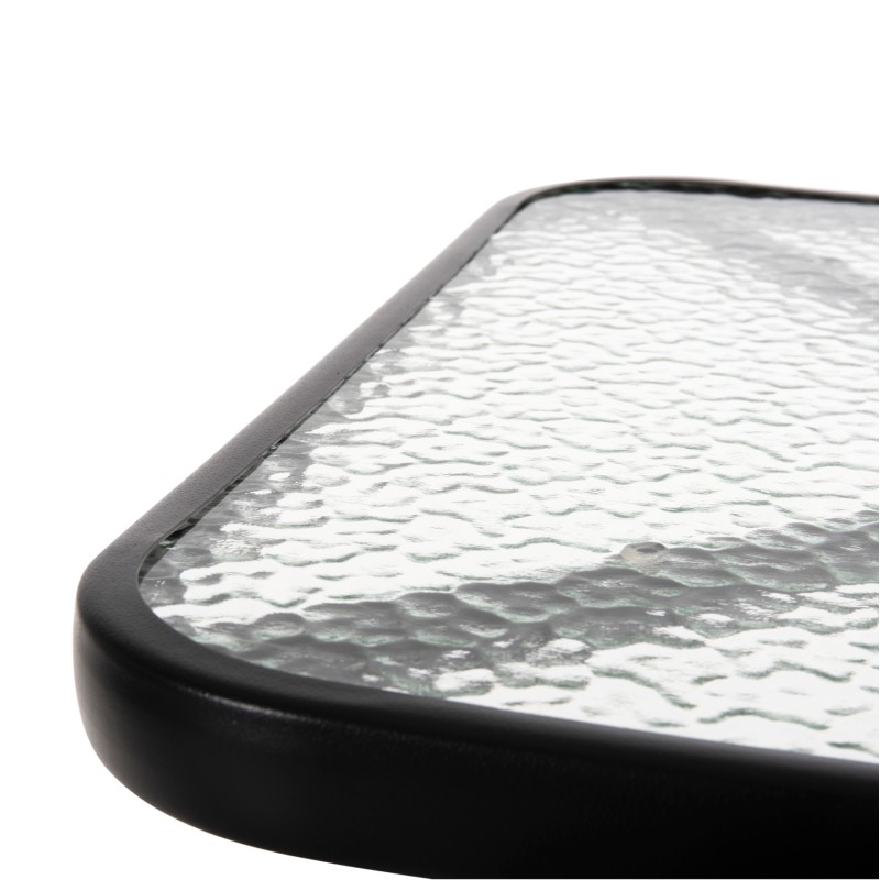 ΣΕΤ ΤΡΑΠΕΖΑΡΙΑΣ 3ΤΜΧ FIGO HM10730.03-- 2 ΚΑΡΕΚΛΕΣ & ΤΕΤΡΑΓΩΝΟ ΤΡΑΠΕΖΙ 60x60εκ ΜΑΥΡΟ