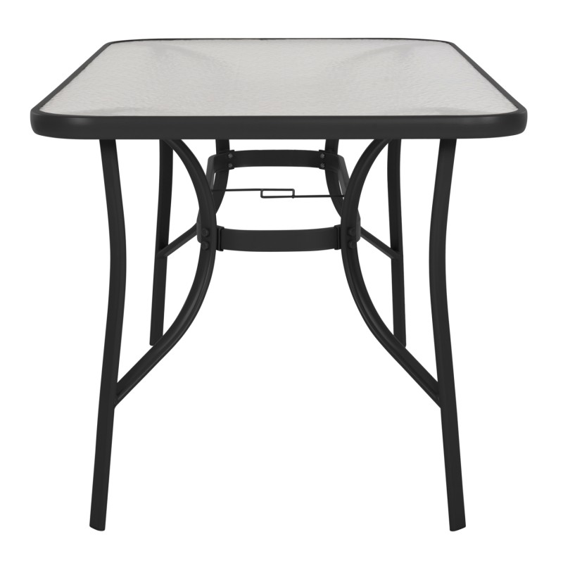 ΤΡΑΠΕΖΙ BRUNO HM5106.03 ΜΑΥΡΟ ΜΕΤΑΛΛΙΚΟ ΜΕ ΓΥΑΛΙΝΗ ΕΠΙΦΑΝΕΙΑ 140Χ80Χ72Υεκ