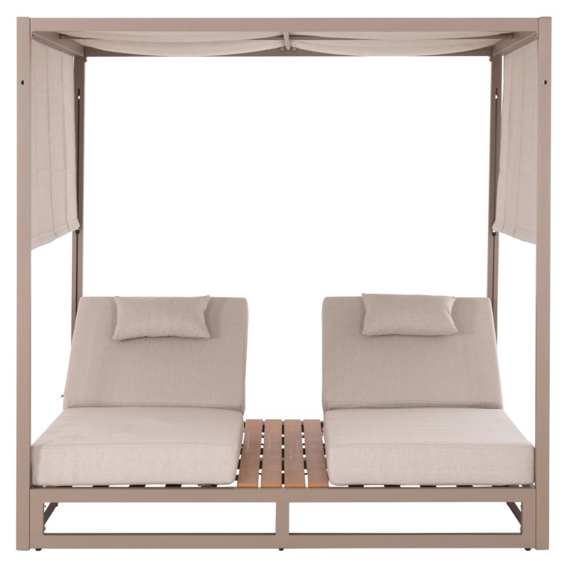 ΔΙΠΛΗ ΞΑΠΛΩΣΤΡΑ ΑΛΟΥΜΙΝΙΟΥ ΠΑΡΑΛΙΑΣ ΜΕ ΣΚΙΑΣΤΡΟ GALLANT HM6097.04 ΚΑΠΟΥΤΣΙΝΟ 2x2x2μ