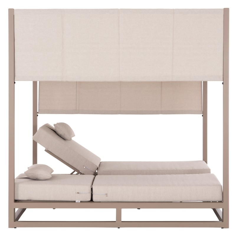 ΔΙΠΛΗ ΞΑΠΛΩΣΤΡΑ ΑΛΟΥΜΙΝΙΟΥ ΠΑΡΑΛΙΑΣ ΜΕ ΣΚΙΑΣΤΡΟ GALLANT HM6097.04 ΚΑΠΟΥΤΣΙΝΟ 2x2x2μ