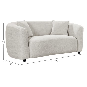 ΚΑΝΑΠΕΣ 2-ΘΕΣΙΟΣ NORD HM3322.02 ΑΝΟΙΧΤΟ ΜΠΕΖ ΥΦΑΣΜΑ 170x91x75Υεκ.