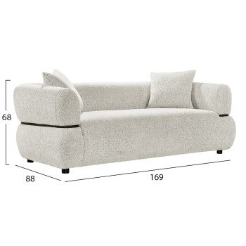 ΚΑΝΑΠΕΣ 2-ΘΕΣΙΟΣ ARCTIS HM3328.02 ΑΝΟΙΧΤΟ ΜΠΕΖ ΥΦΑΣΜΑ 169x88x68Υεκ.