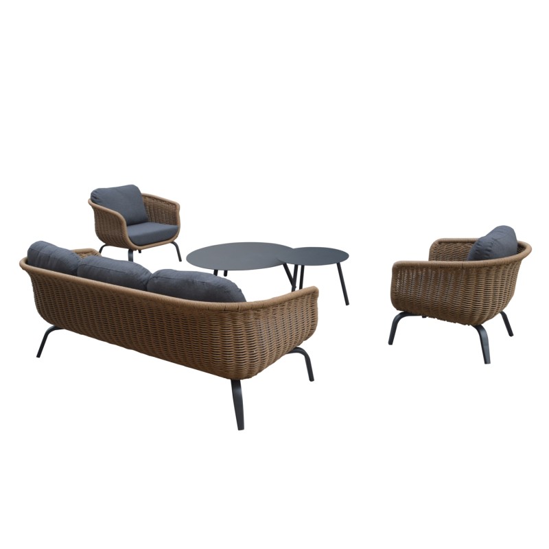 ΣΕΤ ΣΑΛΟΝΙ 5ΤΜΧ STERN HM6555.01 ΓΚΡΙ ΑΛΟΥΜΙΝΙΟ & ΥΦΑΣΜΑ--TWIST WICKER ΣΕ ΦΥΣΙΚΟ