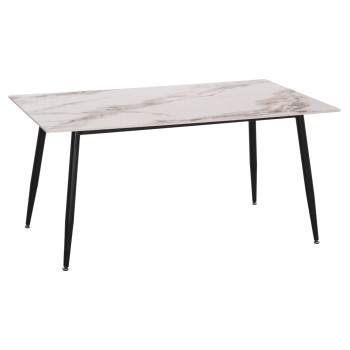 ΤΡΑΠΕΖΙ RAVEN HM18150.04 ΚΕΡΑΜΙΚΟ TOP ΜΕ ΟΨΗ ΛΕΥΚΟ/ΚΑΦΕ ΜΑΡΜΑΡΟ 160x80x74Υεκ.