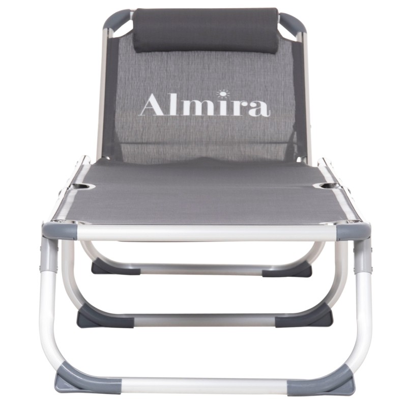 ΞΑΠΛΩΣΤΡΑ ΠΑΡΑΛΙΑΣ ΑΛΟΥΜΙΝΙΟΥ ΒΑΡ.ΤΥΠΟΥ ALMIRA HM5054.10 ΓΚΡΙ TEXTILENE 187x59x78Υεκ